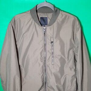 H&M OD Green Bomber Jacket Men Medium Zip Up Lightweight Casual Streetwear